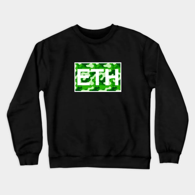 Ethereum Green Camo Inside Crewneck Sweatshirt by felixbunny